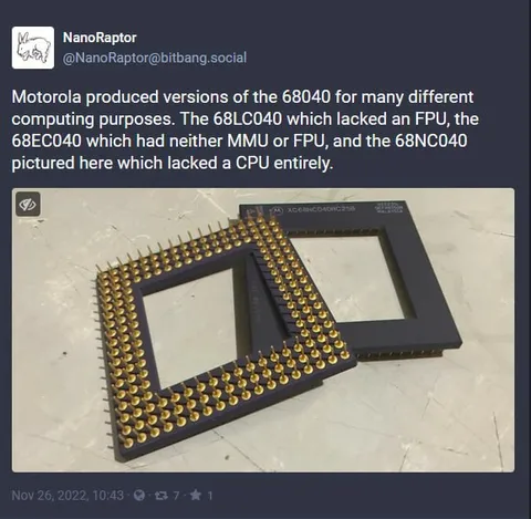 Motorola 68040 Without a CPU