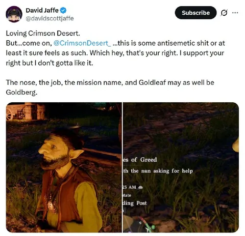 Crimson Desert Antisemitism Accusation