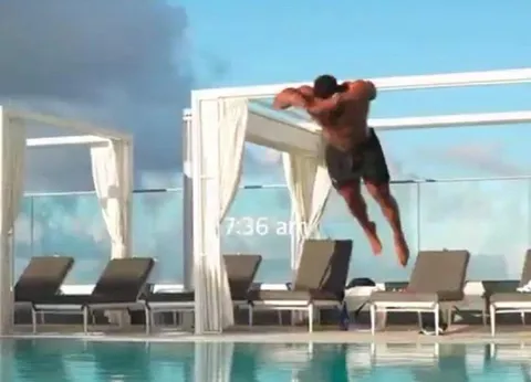 Jumping Into the Pool at 7:36 AM