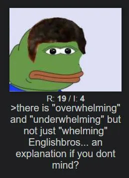 There Is Overwhelming and Underwhelming