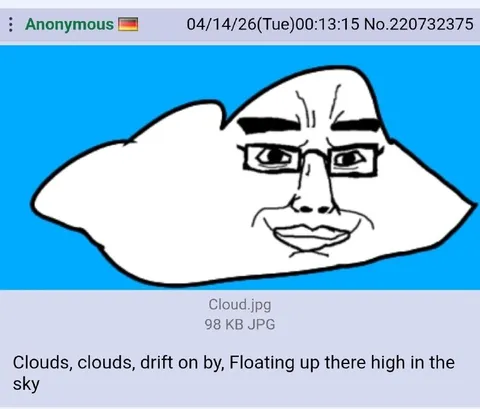 Cloud Face Floating in the Sky