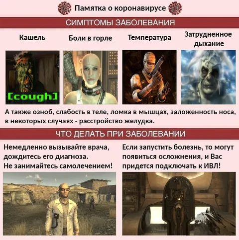 Памятка о коронавирусе из игр