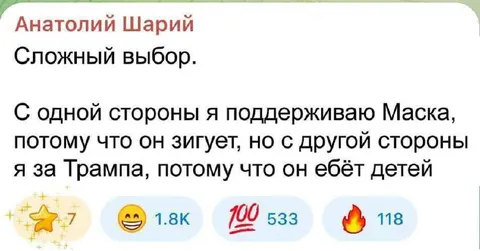 Сложный выбор между Маском и Трампом
