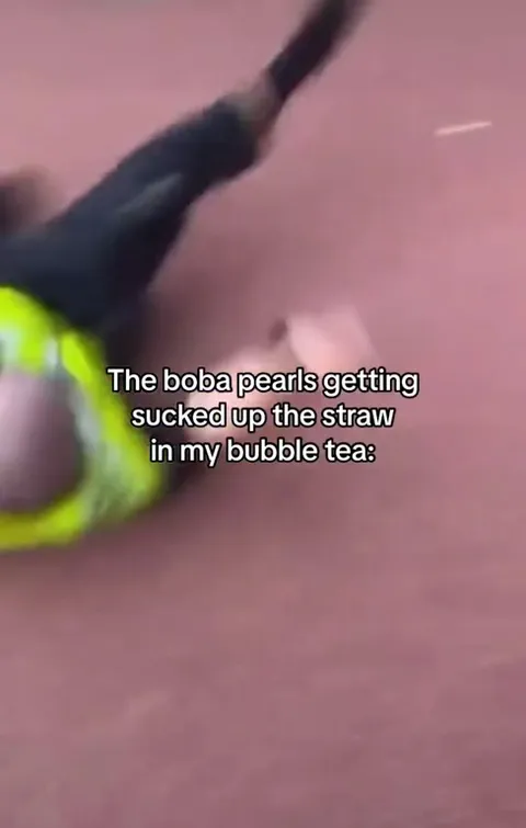 Boba Pearl on the Playground Slide