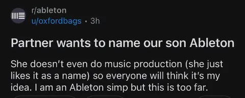 Partner Wants to Name Son Ableton