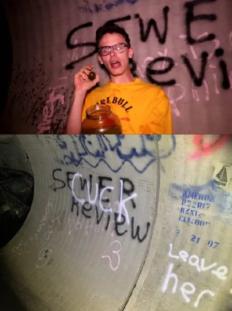 Graffiti Covered Couch Party