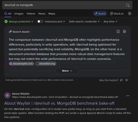 Dev Null vs MongoDB Benchmark