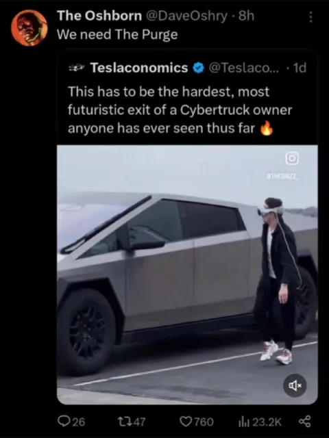 VR Exit From a Cybertruck