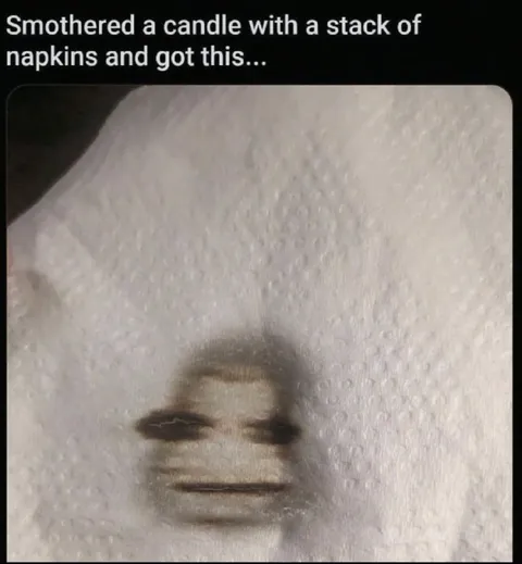 Face Appears on Napkin