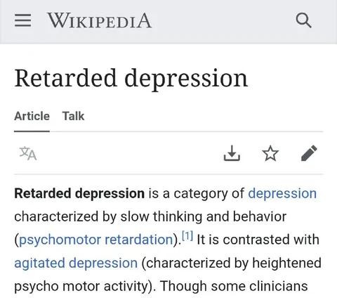 Retarded Denpresion Wikipedia Article