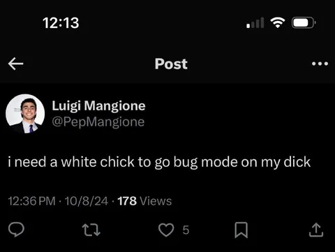 White Chick Bug Mode Tweet