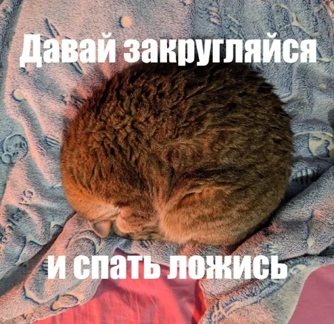 Давай закругляйся и спать ложись