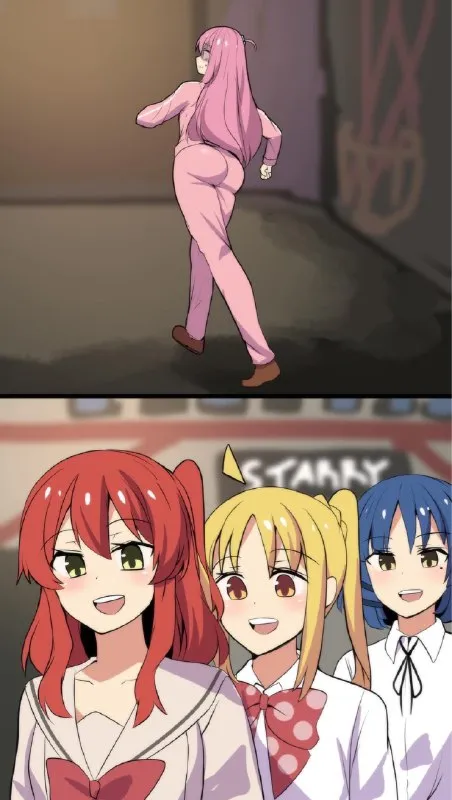 Pink-Haired Girl Walking Away