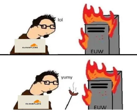 Cloudflare Server Enjoys Being On Fire