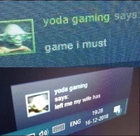 Yoda Gaming Left Me Wife