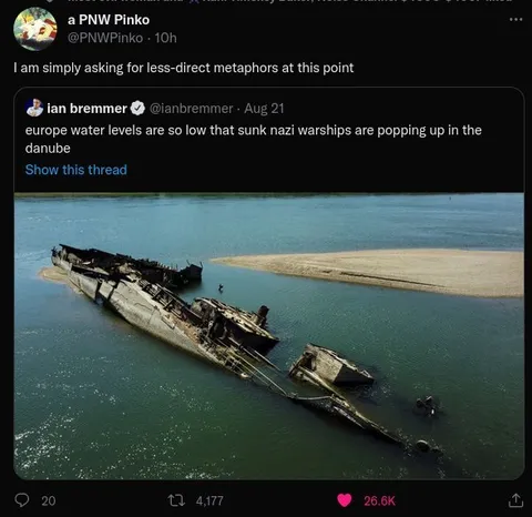 Sunk Nazi Warships in the Danube