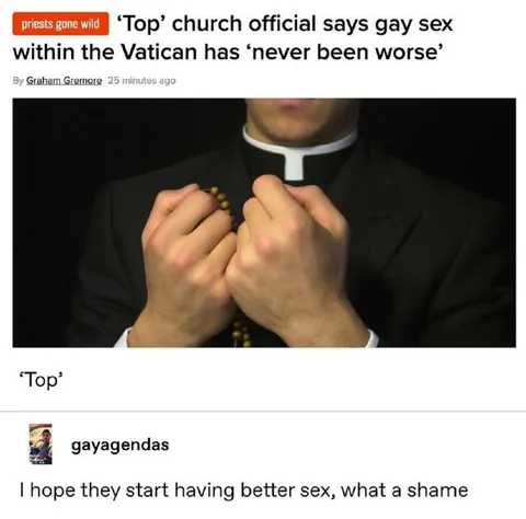 Top Church Official Gay Sex Headline