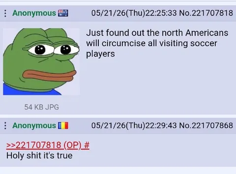 North Americans Circumcise Soccer Players