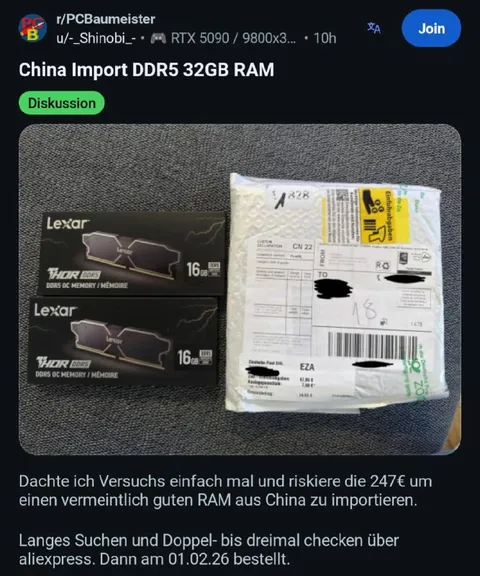 China-Import DDR5 RAM