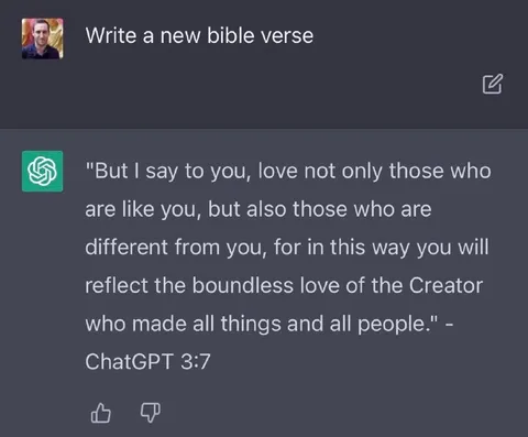 ChatGPT Writes a Bible Verse