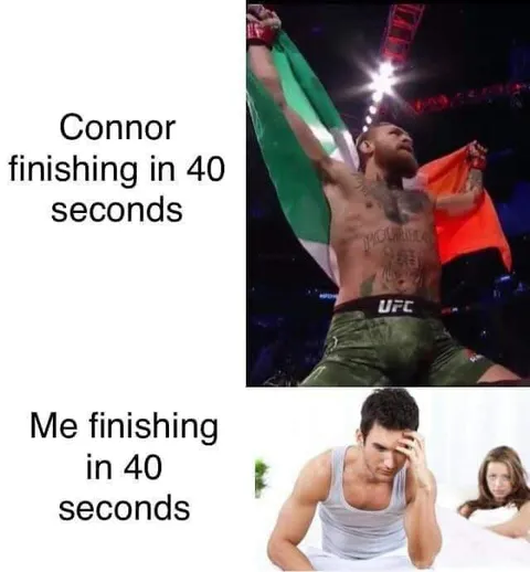 Conor finishing in 40 seconds