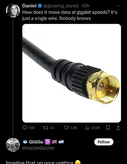 Gigabit Speed Urethra Joke