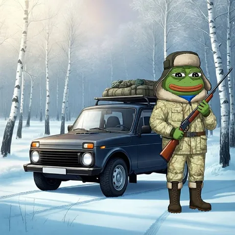 Пепе на зимней охоте
