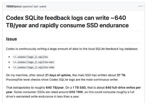 Codex SSD Endurance Crisis