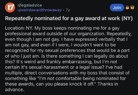 Repeatedly Nominated for a Gay Award
