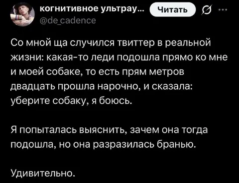 Уберите собаку, я боюсь