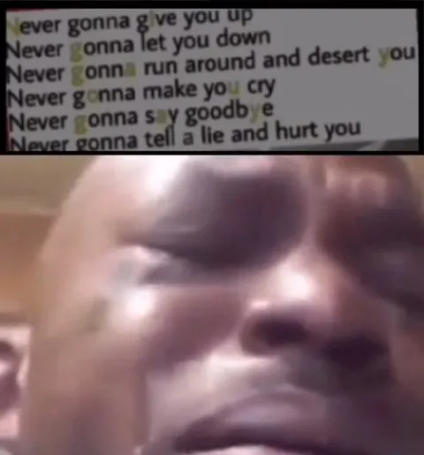 Never Gonna Give You Up Reaction