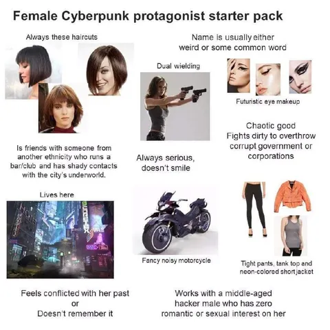 Female Cyberpunk Protagonist Starter Pack