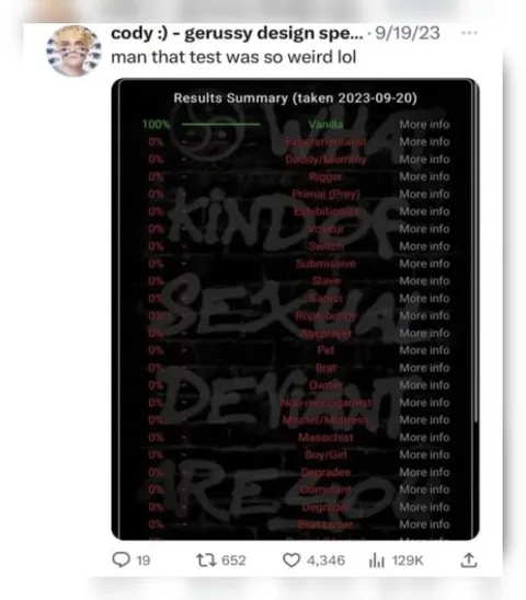 100% Vanilla BDSM Test