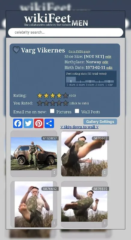 Varg Vikernes WikiFeet Profile