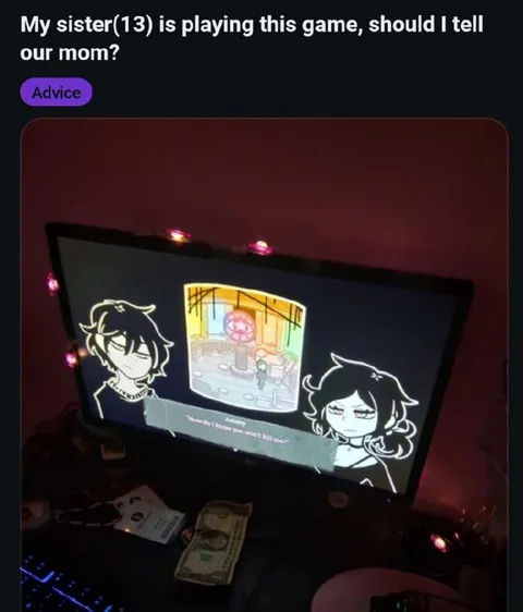 Sister Playing a Suspicious Game