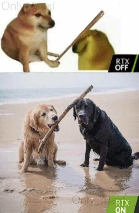 RTX Off vs RTX On Dogs