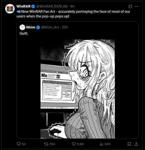 WinRAR Pop-Up Guilt