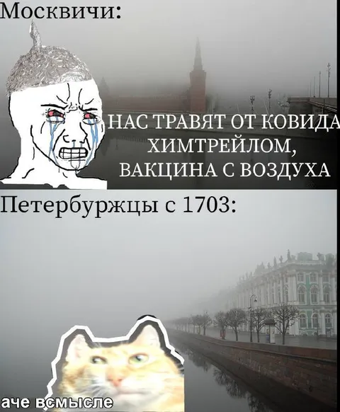Москвичи и петербуржцы в тумане