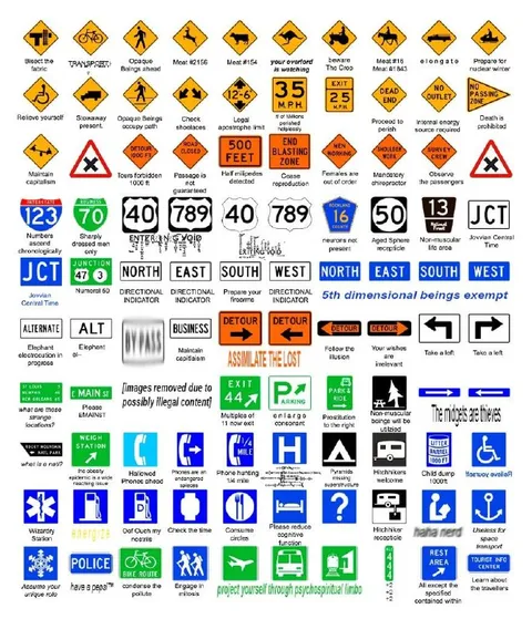 Absurd Road Signs Collection