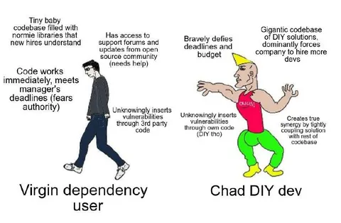 Virgin Dependency User vs Chad DIY Dev