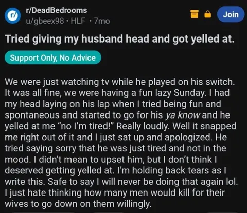 Tried Giving My Husband Head