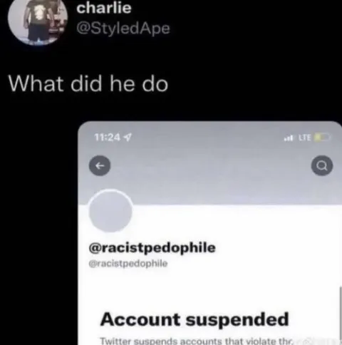 What Did He Do Account Suspended