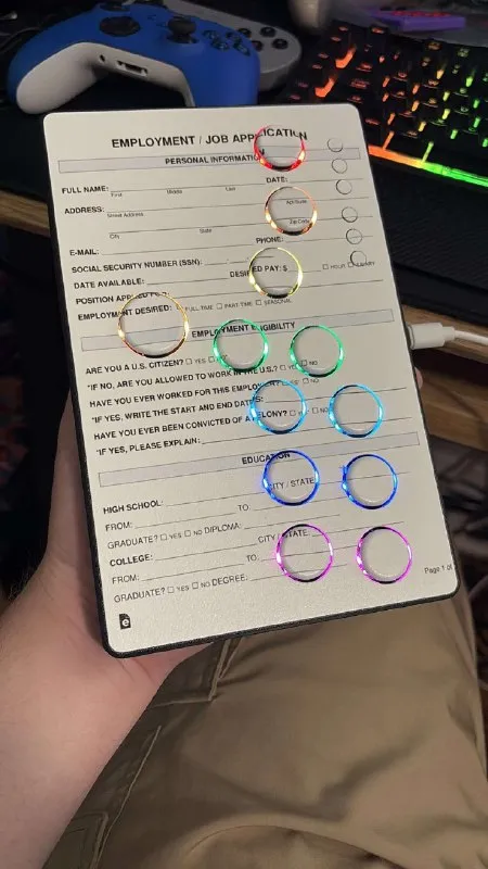 Job Application with Gamer Rings