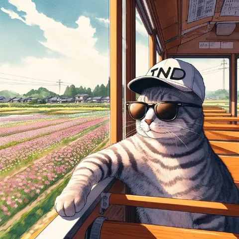Cool Cat on the Train