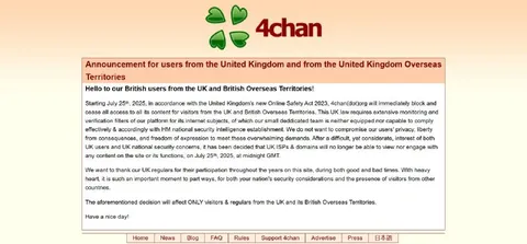 Fake 4chan UK Ban Announcement