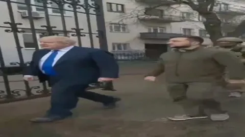 Трамп и Зеленский шагают под музыку