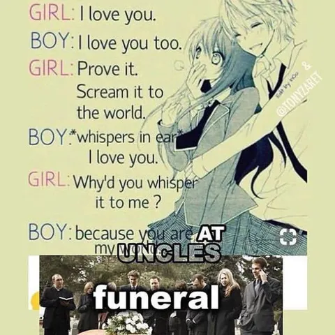 Whispering at Uncle's Funeral