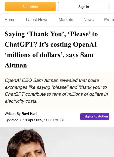 ChatGPT Politeness Costs Millions