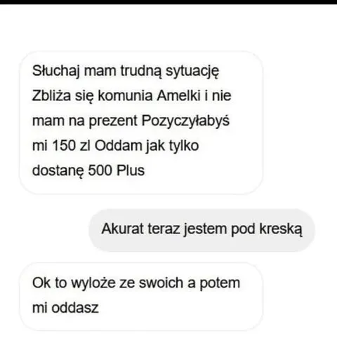 Pożyczka na komunię Amelki