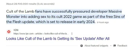 Cult of the Lamb Sex Update